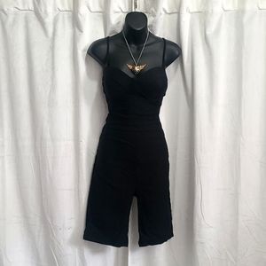 Black one piece long shorts romper